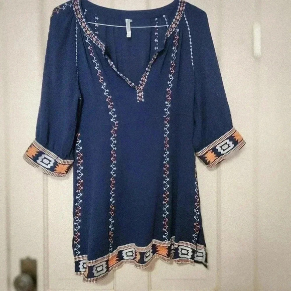 Monoreno tunic dress - small - Navy, orange, white - Picture 1 of 6